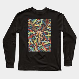 Deer skull and lots of colors Long Sleeve T-Shirt